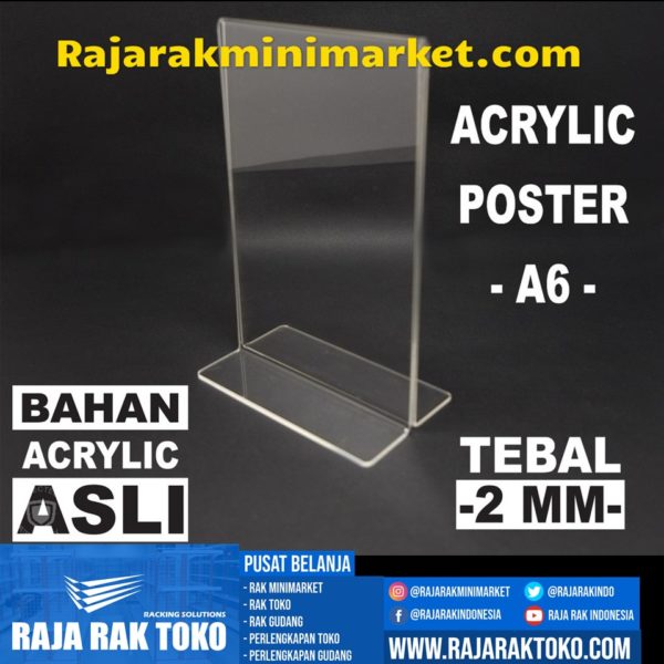 DISPLAY ACRYLIC TIPE DAA6 - AKRILIK POSTER UKURAN A6