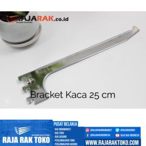 Daun Bracket Kaca 25 cm Tebal 3 mm Warna Chrome rajarakminimarket raja rak indonesia raja rak gudang raja rak toko