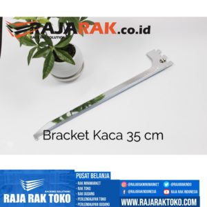 Daun Bracket Kaca 35 cm Tebal 3 mm Warna Chrome rajarakminimarket raja rak indonesia raja rak gudang raja rak toko