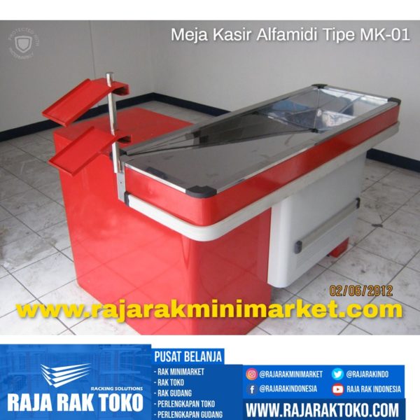 MEJA KASIR MINIMARKET ALFAMIDI TIPE MK-01 rajarakminimarket raja rak indonesia raja rak gudang raja rak toko