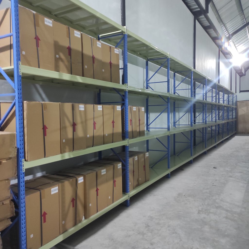 RAK GUDANG MEDIUM DUTY TIPE RR-500 TINGGI 300 CM PANJANG 200 CM LEBAR 60 CM,  KAPASITAS 500 KG x 4 LEVEL ATAU 2 TON / UNIT