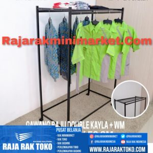 RAK GAWANG BAJU DOUBLE KAYLA + WM | Rak Display Toko Pakaian Busana Distro rajarakminimarket raja rak indonesia raja rak gudang raja rak toko