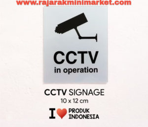 SIGNAGE / LOGO PERINGATAN CCTV IN OPERATION 10×12 CM rajarakminimarket raja rak indonesia raja rak gudang raja rak toko