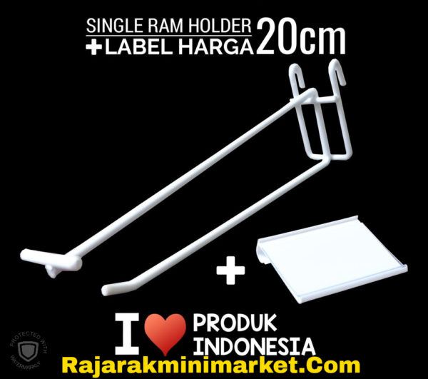 SINGLE RAM HOLDER 20CM / 10 PCS + LABEL HARGA 6CM rajarakminimarket raja rak indonesia raja rak gudang raja rak toko