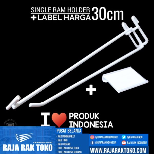 SINGLE RAM HOLDER 30CM / 10 PCS + LABEL HARGA 6CM rajarakminimarket raja rak indonesia raja rak gudang raja rak toko
