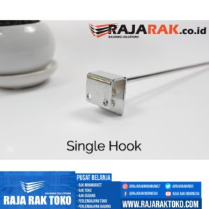 Single Hook 15 cm CHROME – Single Hook Pipa Kotak – Cantolan Kotak Display Aksesoris rajarakminimarket raja rak indonesia raja rak gudang raja rak toko