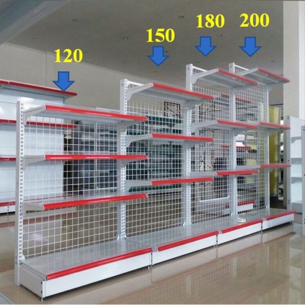 RAK INDOMARET | RAK SINGLE, DOUBLE DAN END GONDOLA TIPE RR-150, UKURAN TINGGI 120, 150, 180, 200 CM