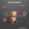 TROLLEY BELANJA BARANG TOKO RETAIL SUPERMARKET TIPE MODELA, WARNA MERAH & PUTIH, UKURAN 52x40x90 CM