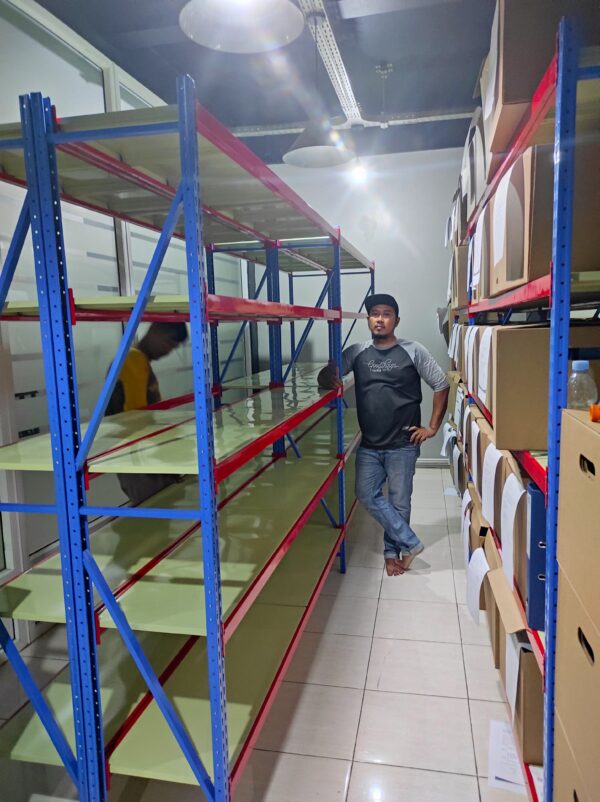 JUAL RAK BESI GUDANG SUSUN LIGHT DUTY SERBAGUNA TIPE C-150, KAPASITAS 150KG / LEVEL, UKURAN 200x38x200 CM, 5 LEVEL