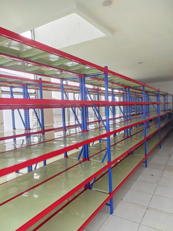 JUAL RAK BESI GUDANG SUSUN LIGHT DUTY SERBAGUNA TIPE C-150, KAPASITAS 150KG / LEVEL, UKURAN 200x38x200 CM, 5 LEVEL