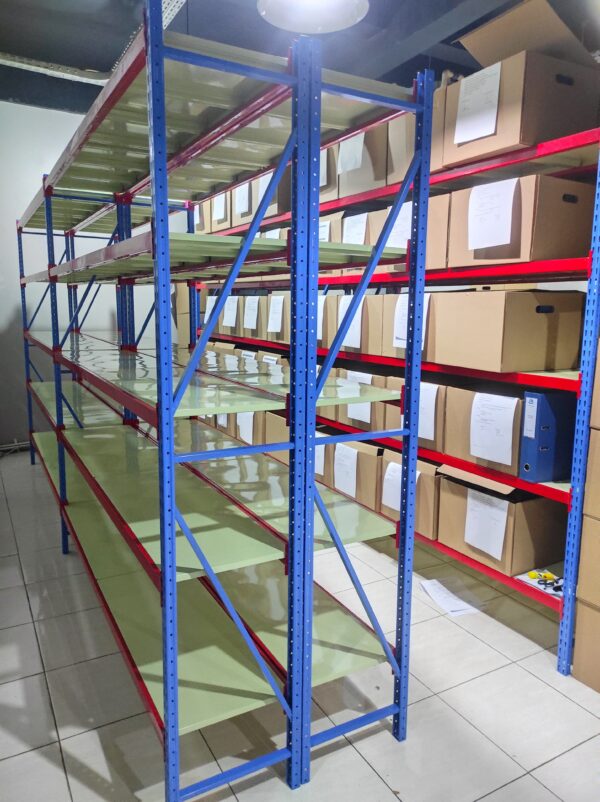 JUAL RAK BESI GUDANG SUSUN LIGHT DUTY SERBAGUNA TIPE C-150, KAPASITAS 150KG / LEVEL, UKURAN 200x38x200 CM, 5 LEVEL