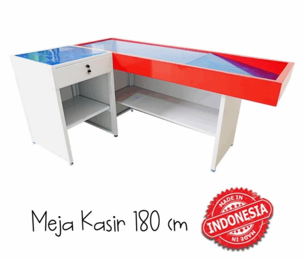 MEJA KASIR MINIMARKET TOKO SWALAYAN MODERN TIPE MK-05 SK-180 | RAJA RAK TOKO